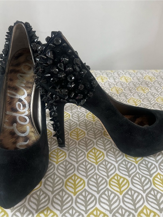 Sam Edelman Shoes - Sam Edelman Black Studded Suede Platform Pumps